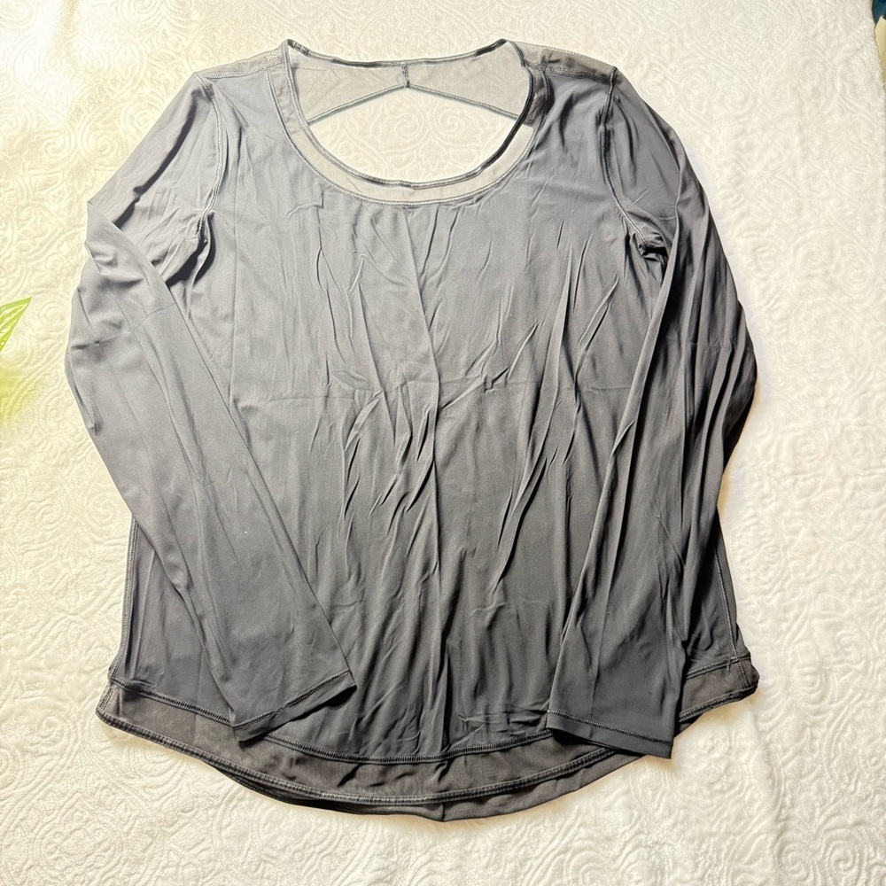 Lululemon Black Long Sleeve Athletic Top Open Back